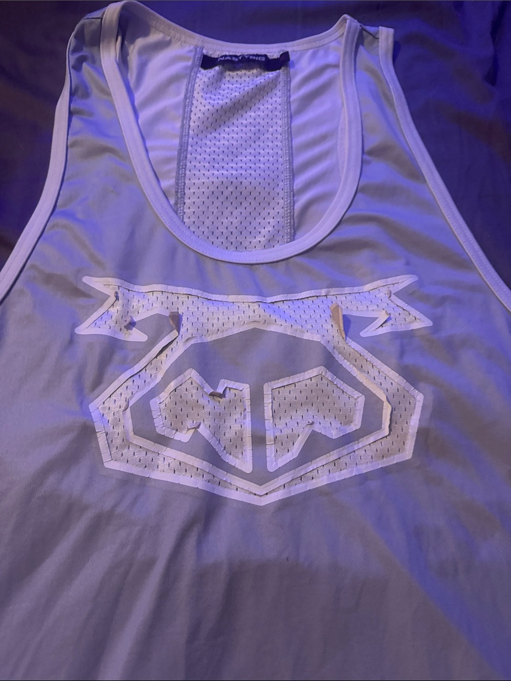 Nasty pig White Mesh Graphic Racerback Tank Top